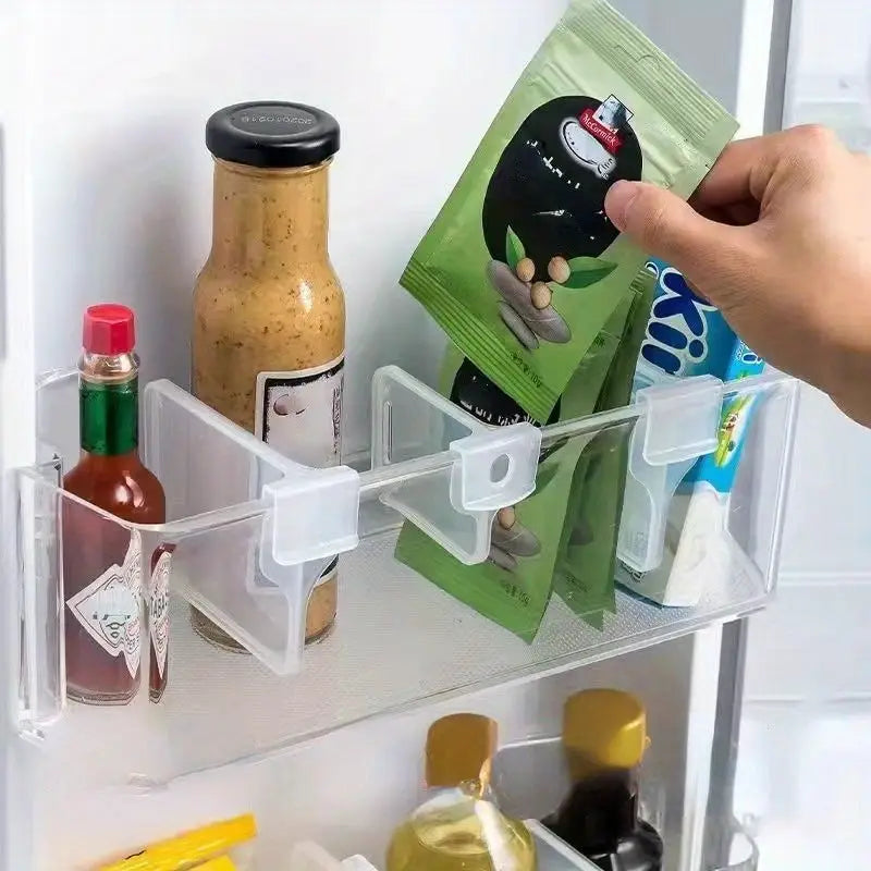 Adjustable Refrigerator Side Door Separator Clear Side Door Organizer Dividers for Refrigerator Portable Creative Bottle Can Divider