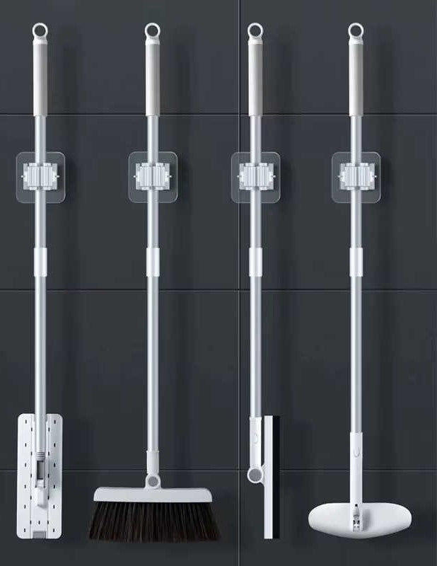 Modern Mop and Broom Holder Set – Wall-Mounted Utility Hooks (Buy 3 Piece Or 4 Piece On Discounted Price)