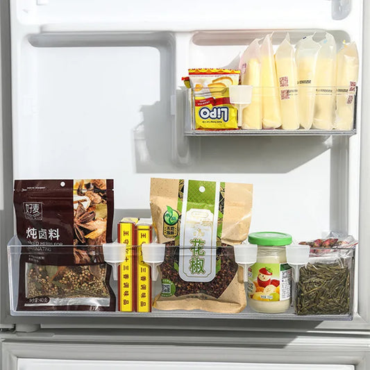 Adjustable Refrigerator Side Door Separator Clear Side Door Organizer Dividers for Refrigerator Portable Creative Bottle Can Divider